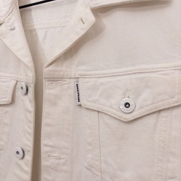 Each x Other White Denim Fringe Vest Size Medium - Picture 5 of 9